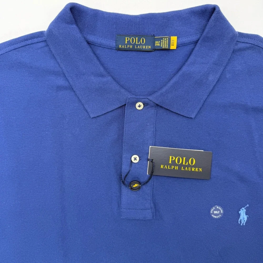 Polo Ralph Lauren Polo Men 3XLT Blue Classic Fit Mesh Short Sleeve Embroidered